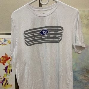 100% cotton Subaru white t-shirt size large